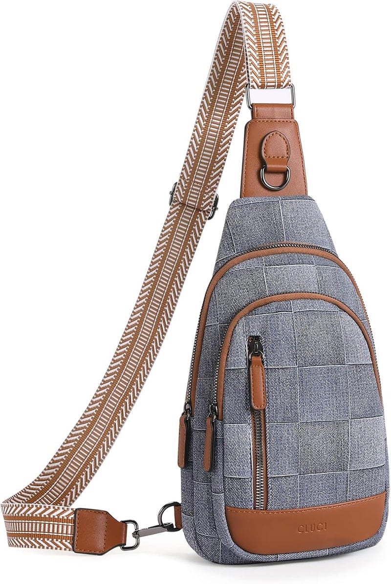 CLUCI Crossbody Bags for Women Men,Leather Sling Bag Cross Body Backpack for Woman Gifts for Women Birthday Unique - Image 1